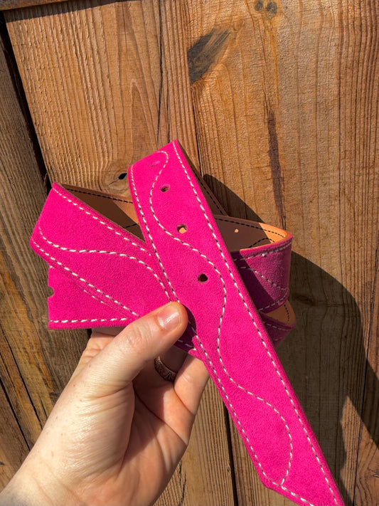 Pink Suede Belt