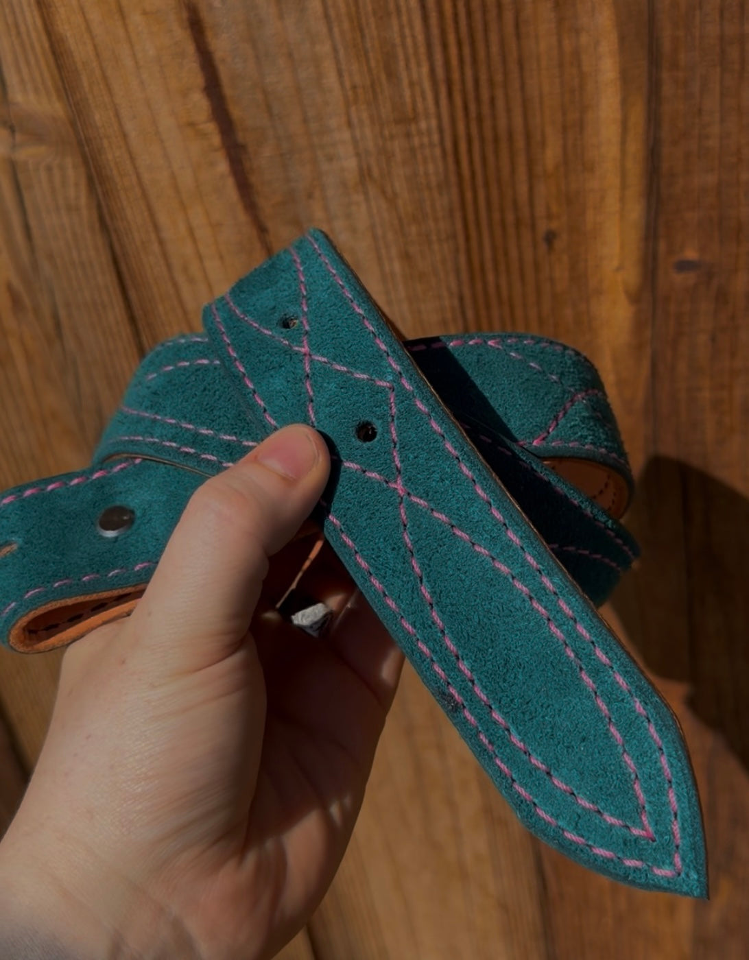 Dark Teal suede belt