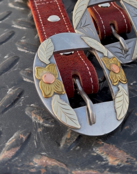 Loop stitch hobble belt with handmade hardware ready to ship (holes 26-34)￼￼