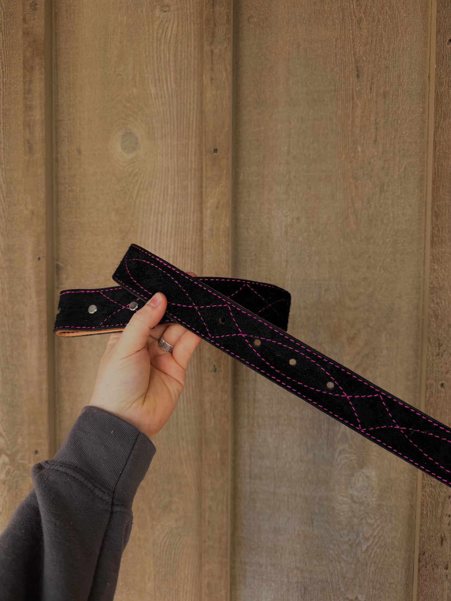 Black suede belt