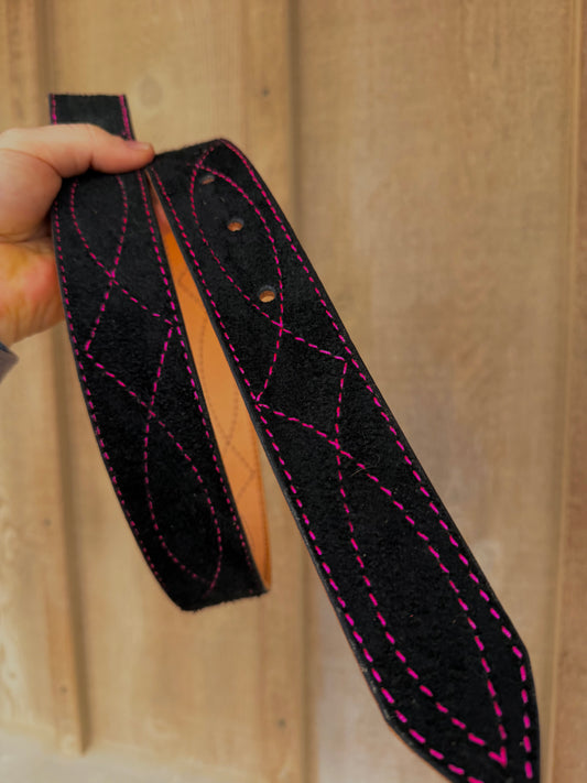 Black suede belt