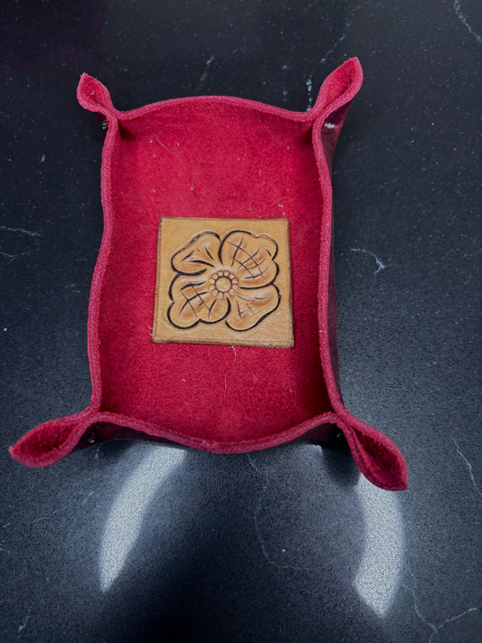 Small leather tray