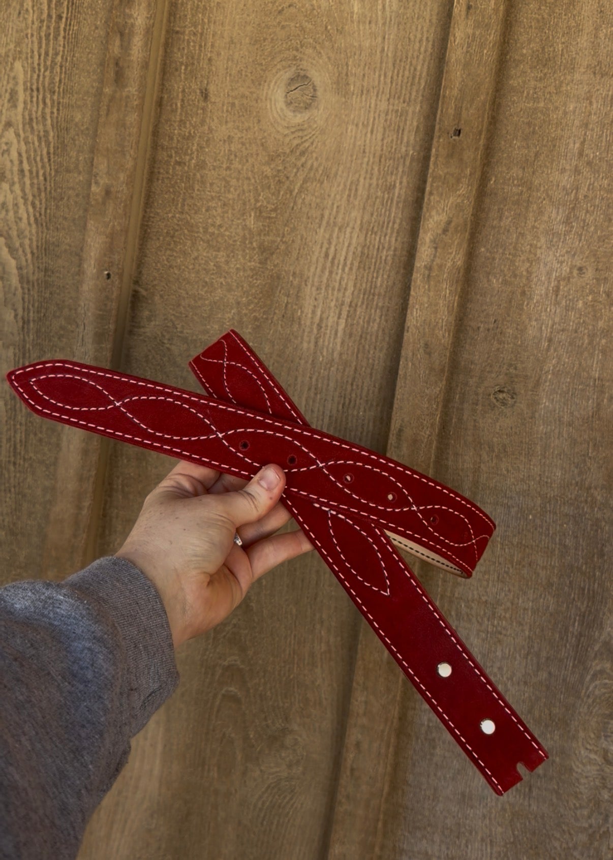 Red suede belt
