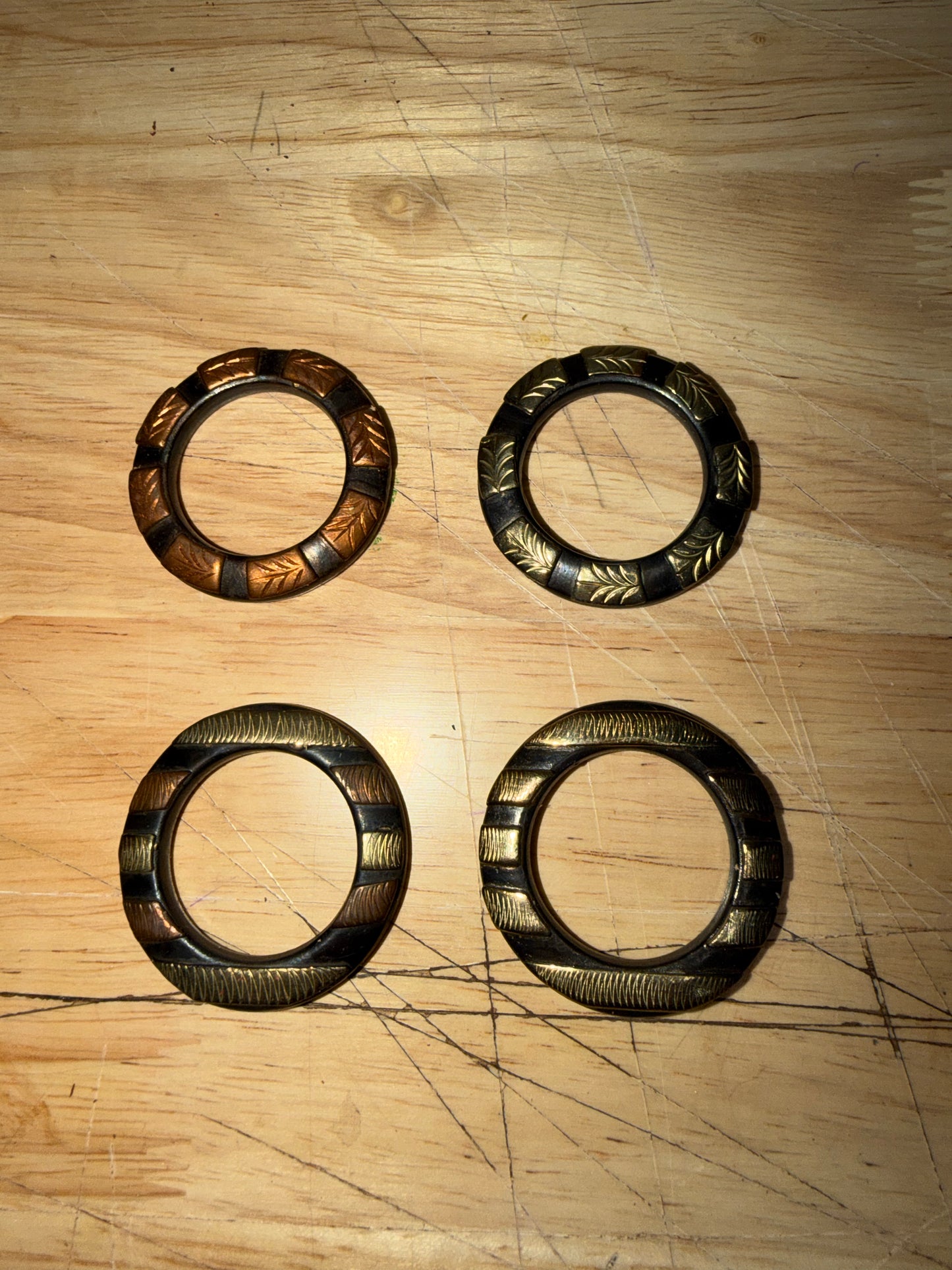 1 inch tan hobble belt with handmade hardware